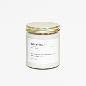 PALO SANTO 8 oz Soy Candle Hand-Poured Candlefolk zdjęcie 2