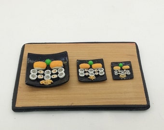 Miniature Sushi plate, Dollhouse groceries, 1/6, 1/12, 1/24, Miniature food, Dollhouse sushi, Faux sushi,