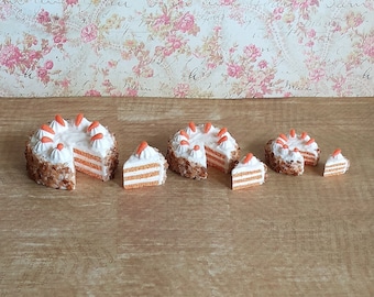 Miniature Carrot Cake and slice, 1/6, 1/12, 1/24