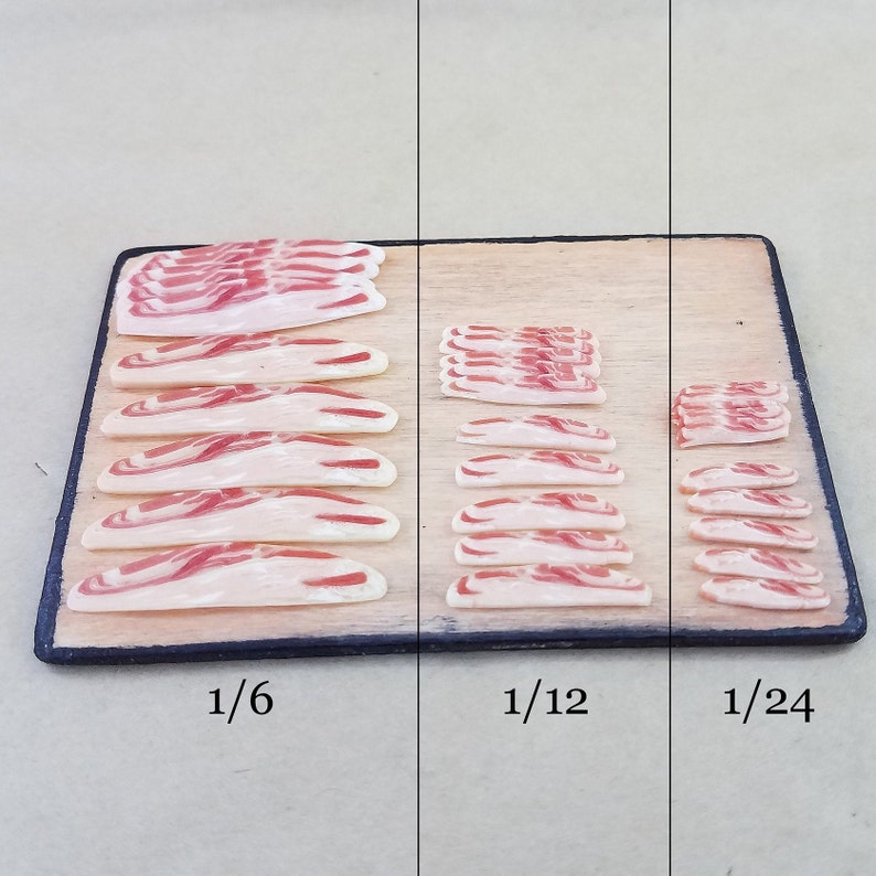 Miniature Bacon Raw Bacon Dollhouse Groceries 1/6 1/12 Etsy