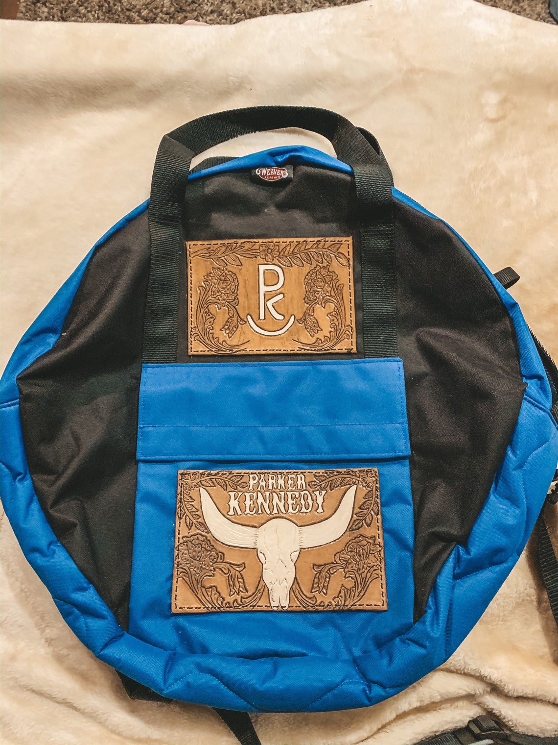 Leather hand tooled rope bag Etsy