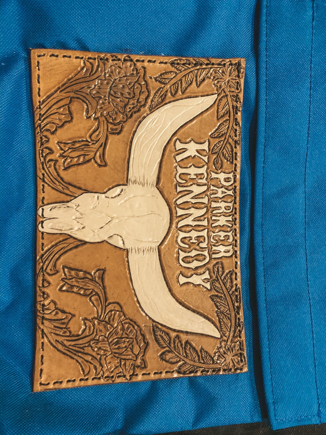 Leather hand tooled rope bag Etsy