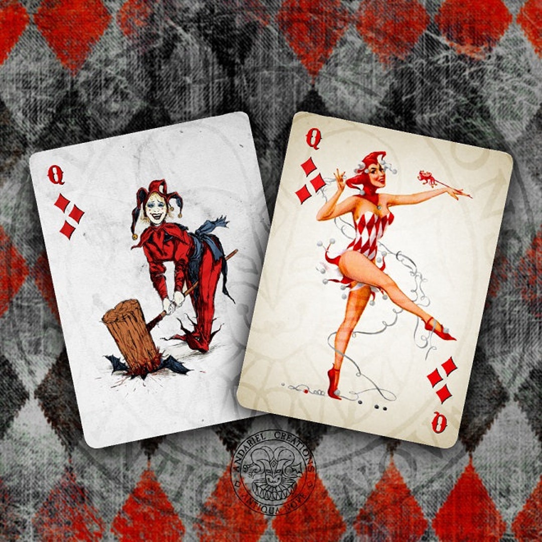 Classic Harley Quinn Playing Cards Cosplay Costume High Quality Prop