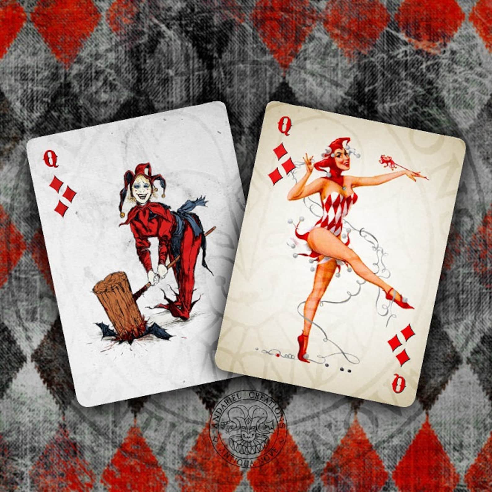 Classic Harley Quinn Playing Cards Cosplay Costume High - Etsy