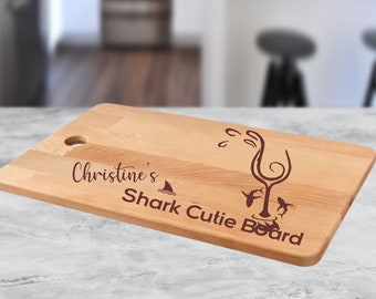 Tabla de tiburón, tabla de cortar, tabla de cortar, tabla de charcutería divertida, regalos de vino, tabla de quesos