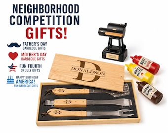 ersonalized BBQ Grill Tool Set Gift, Custom Engraved BBQ Set with Case, Father’s Day Gift for Him, BBQ Competition Prize, Grilling Gift