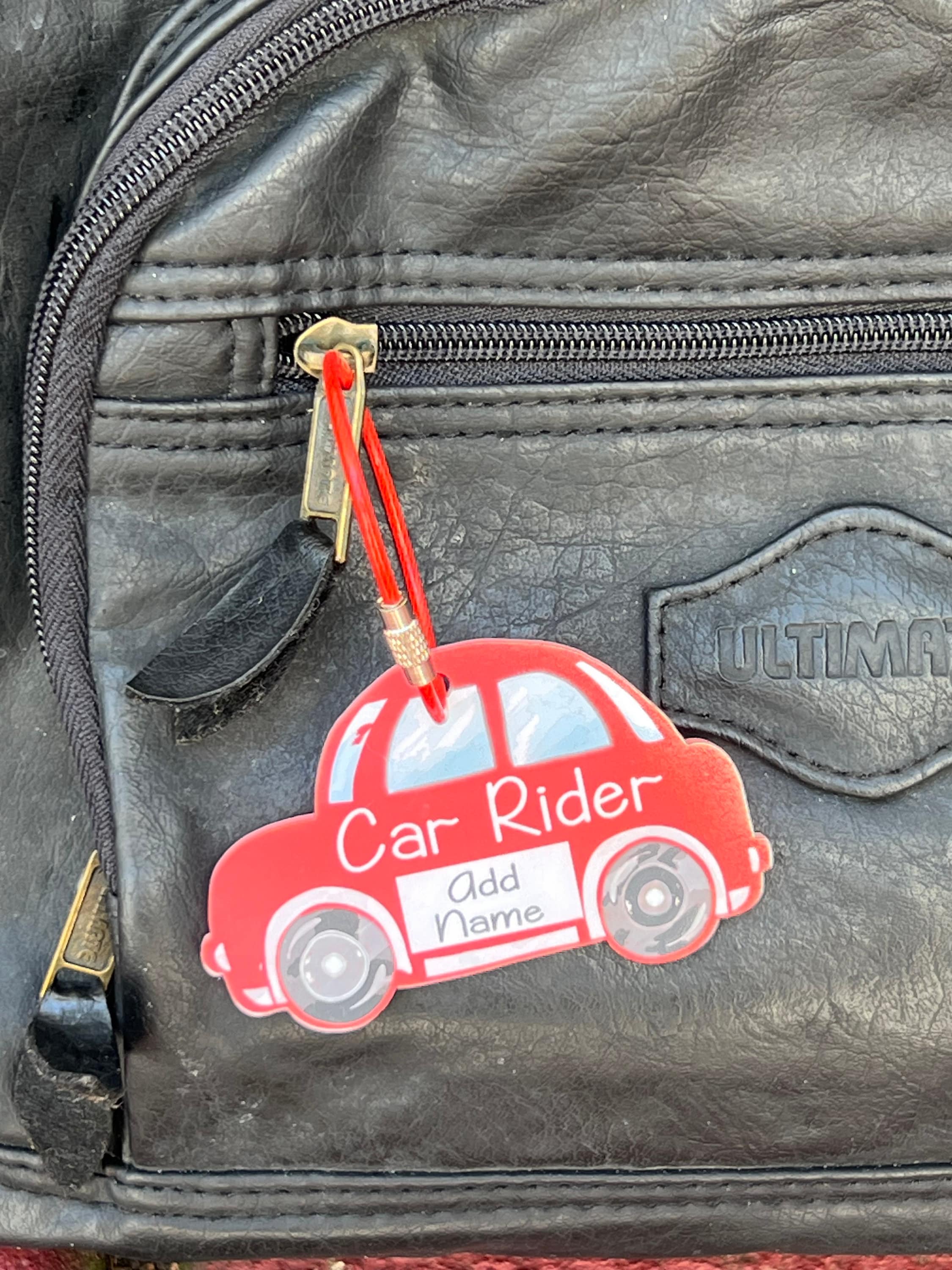 Personalized Bus Rider Bag Tag/ Car Rider Bag Tag/ Backpack Tags ...