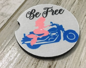 Mermaid Motorcycle Car Coasters: Fun Auto Accessories (2-Pack)