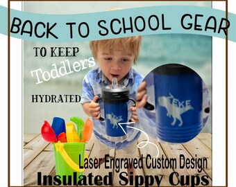 Copo de treinamento térmico personalizado com gravação a laser - Seguro para crianças pequenas