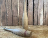 Vintage Antique Wooden Juggling Pins Indian Clubs Exercise Pins Wooden Clubs