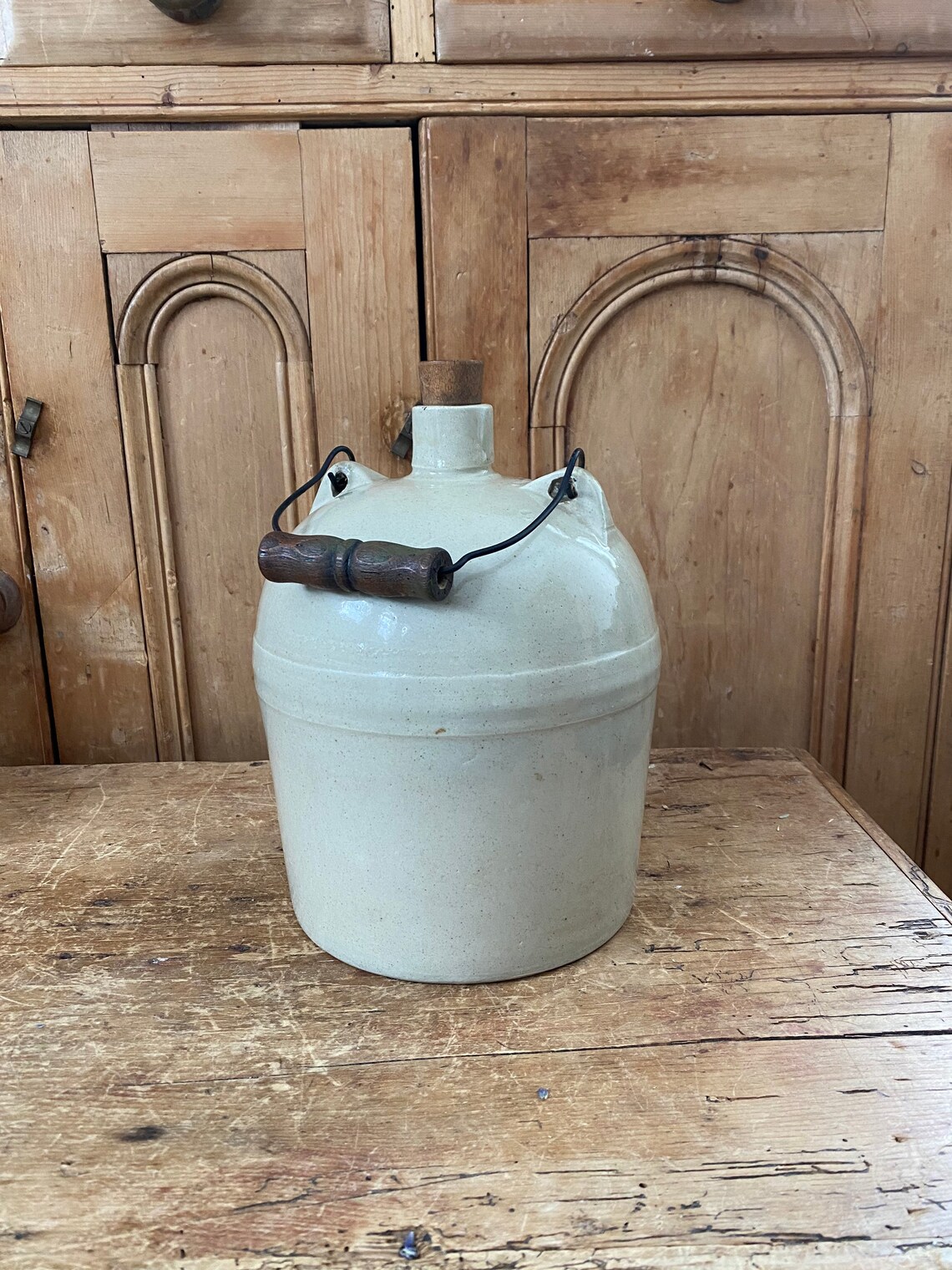 Antique Stoneware Jug with Bail Handle Etsy