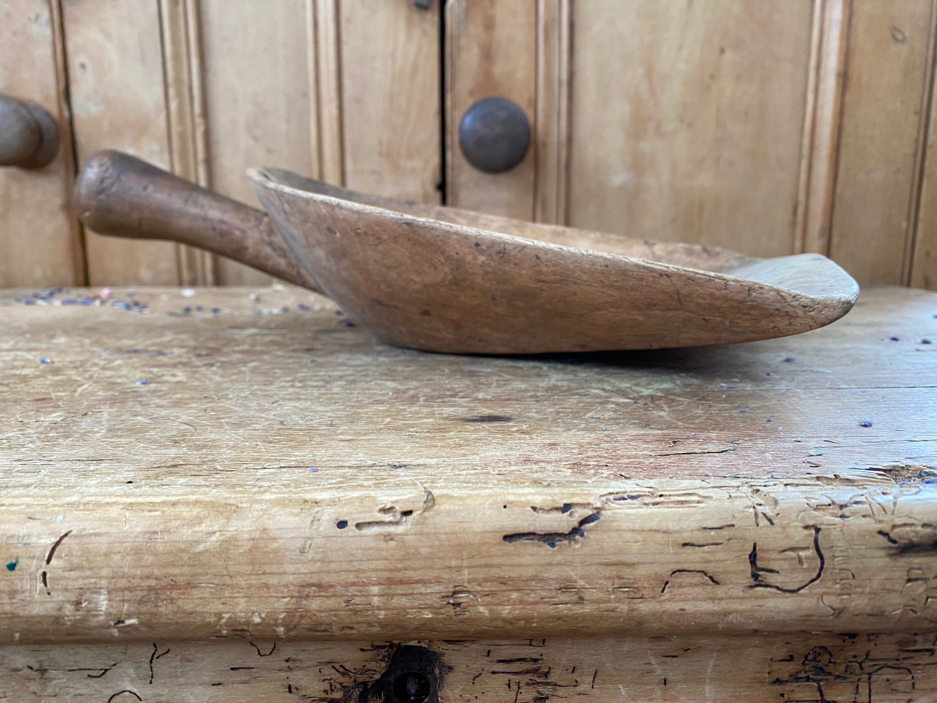 Primitive Large Wooden Scoop//Antique Grain Scoop Etsy