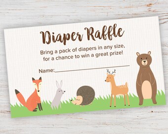 diaper raffle tickets printable diaper raffle animals raffle etsy