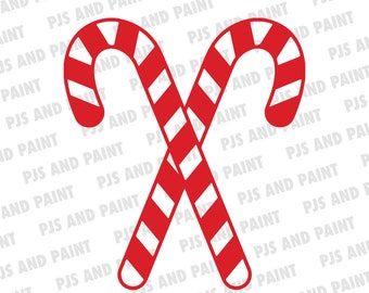 Two Candy Canes SVG, red candy cane svg, christmas candy cane svg, digital download, candy cane dxf, svg, png, pdf, eps
