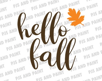 Hello Fall SVG, Hello Fall Sign, Fall Sign SVG, Fall Door Sign, Hello Fall cut file, Digital Download svg, eps, png, pdf, dxf