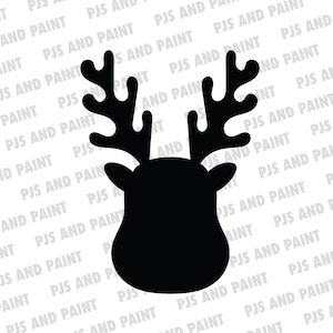 Reindeer Silhouette SVG, Reindeer face outline svg, reindeer outline svg, Christmas reindeer face svg, dxf, png, eps, pdf