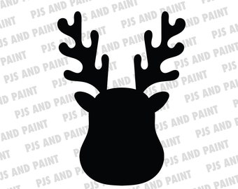 Reindeer Silhouette SVG, Reindeer face outline svg, reindeer outline svg, Christmas reindeer, reindeer face svg, dxf, png, eps, pdf