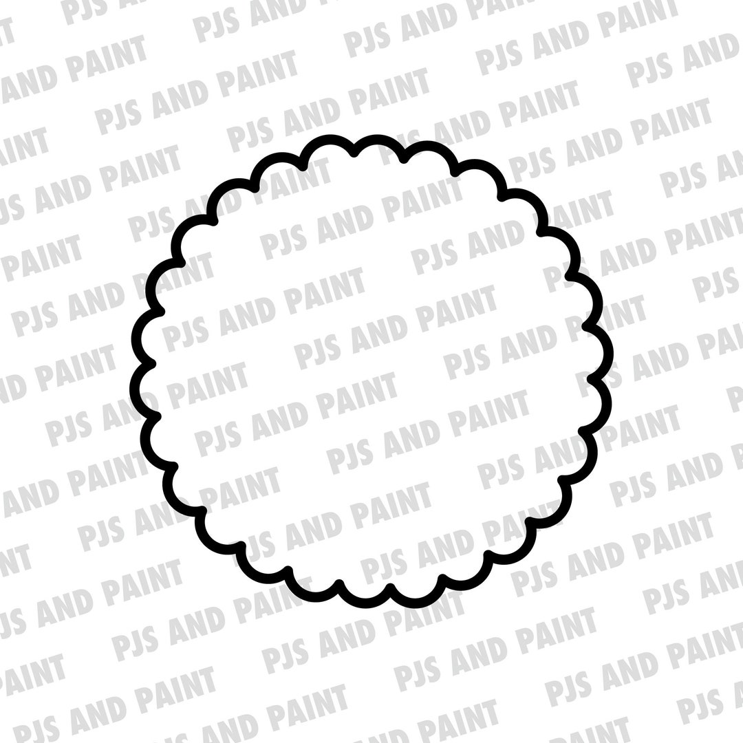 Scalloped Circle Outline Svg, Scalloped Border, Scallop Circle Svg ...
