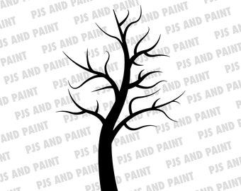 Bare Tree SVG, bare tree silhouette svg, Bare tree cut file, Tree with no leaves, fall tree, winter tree svg, dxf, png, eps, pdf