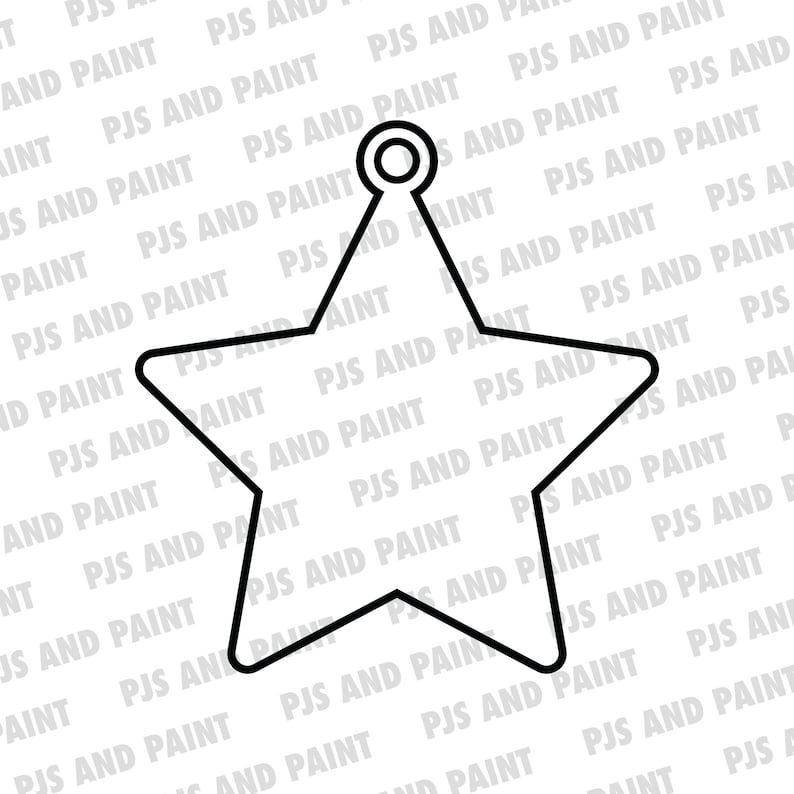 Star Ornament Outline SVG, Star Ornament SVG, Star Ornament Outline ...