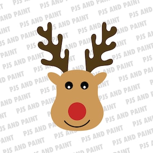 Reindeer Face SVG, Reindeer face svg, Rudolph reindeer svg, Christmas reindeer, reindeer face svg, dxf, png, eps, pdf