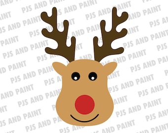 Reindeer Face SVG, Reindeer face svg, Rudolph reindeer svg, Christmas reindeer, reindeer face svg, dxf, png, eps, pdf