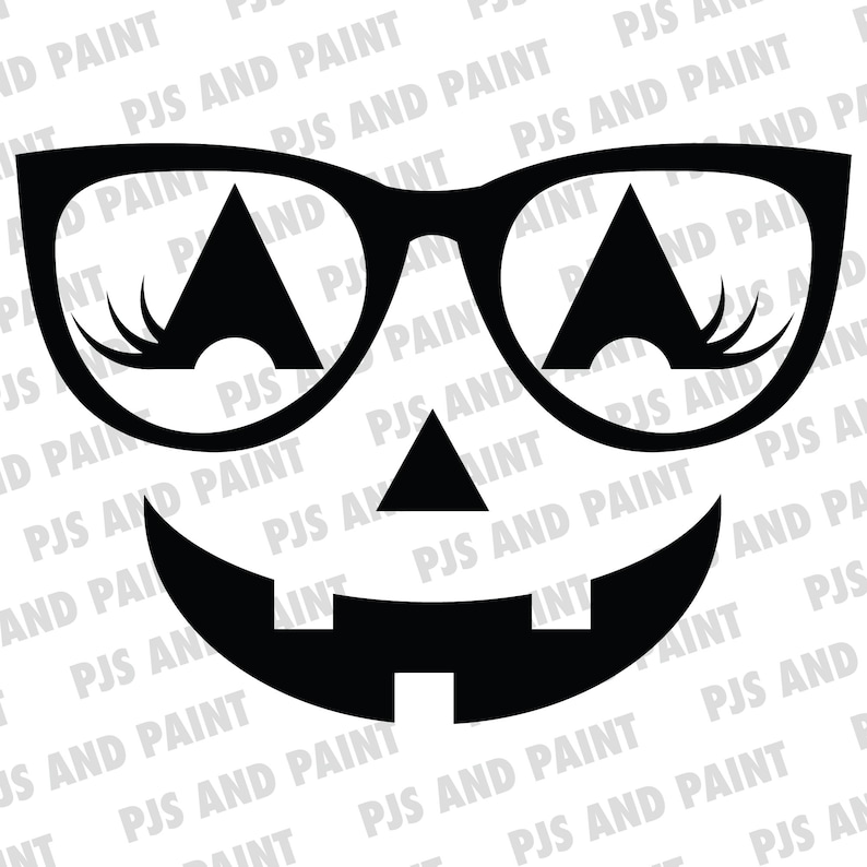 Girl Jack-o-lantern Face Glasses SVG Pumpkin Face Girl - Etsy
