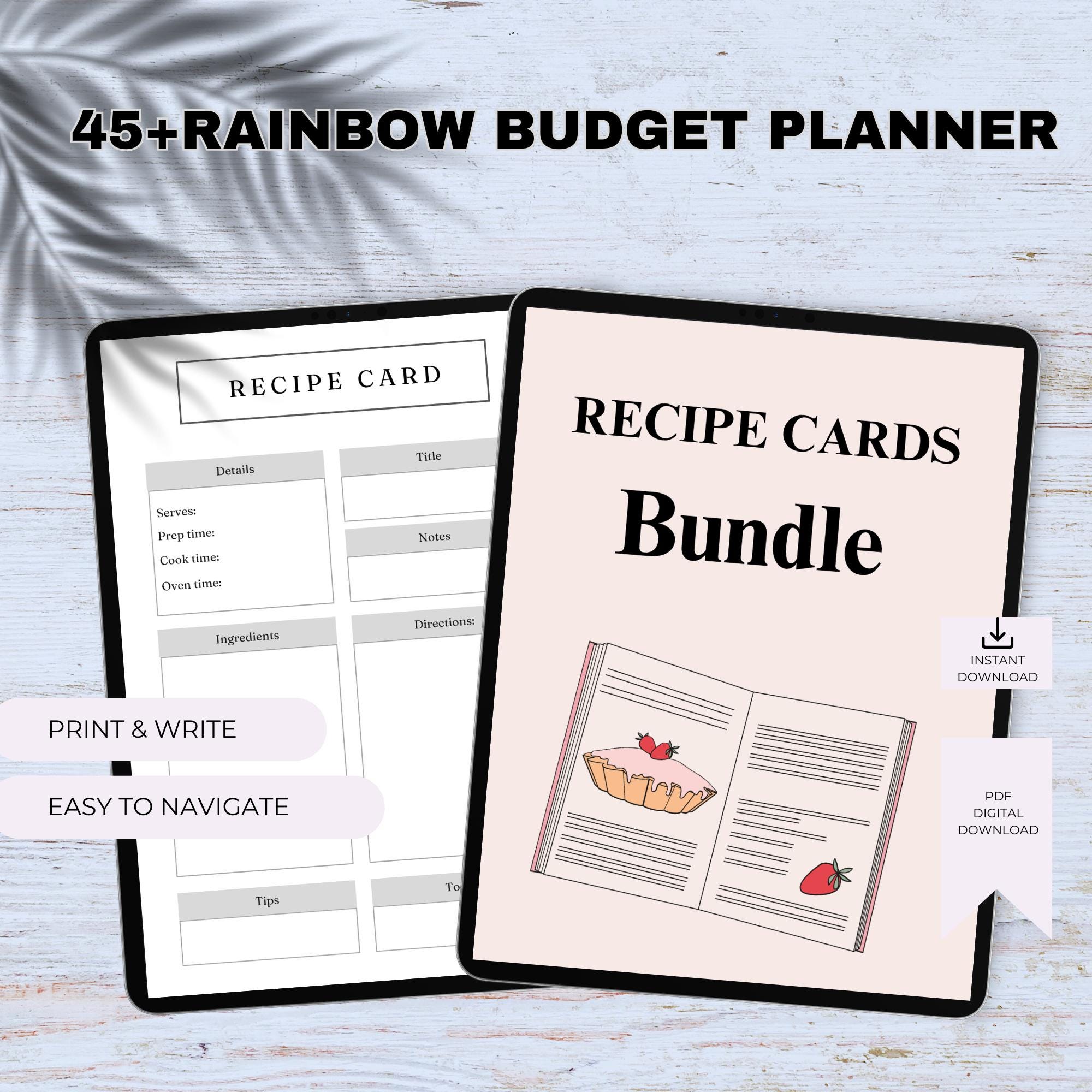 Recipe Card Bundle Planner Printable - Etsy