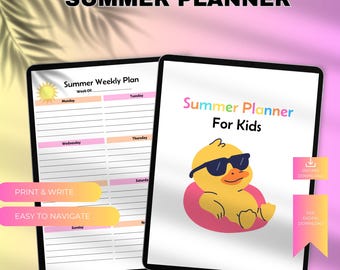 Planejador de Verão Infantil — Livro de Atividades para Imprimir