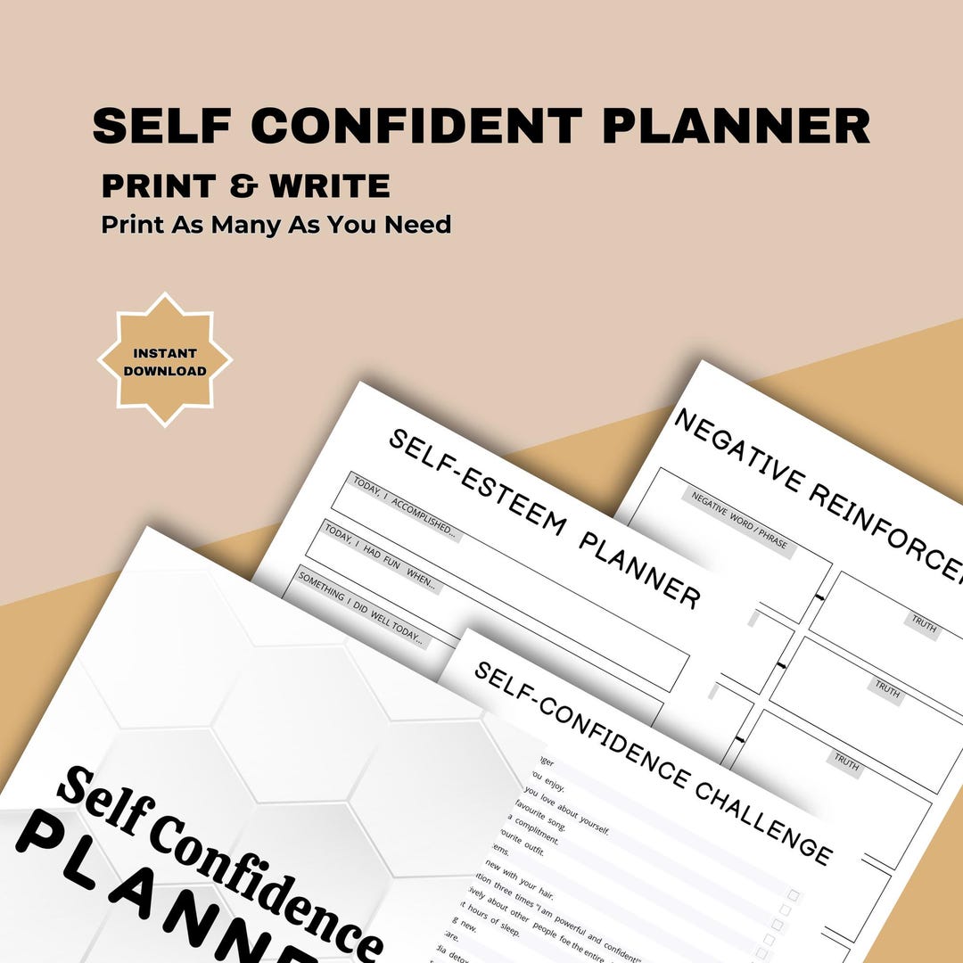 Self Confidence Planner | Printable Mindset Journal, Affirmation & Self ...