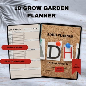 Adhd Planner Adult, Adhd Planner Printable, ADHD Productivity Planner, adhd digital download, adhd daily planner, adhd life planner PDF