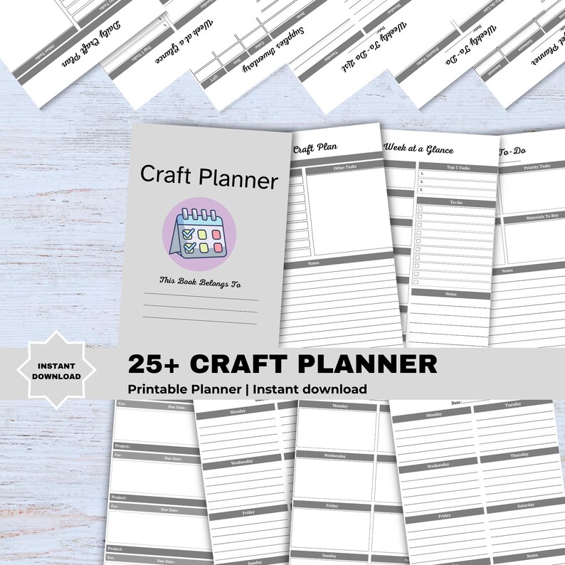 Craft Planner Template — DIY Project Organizer - Etsy