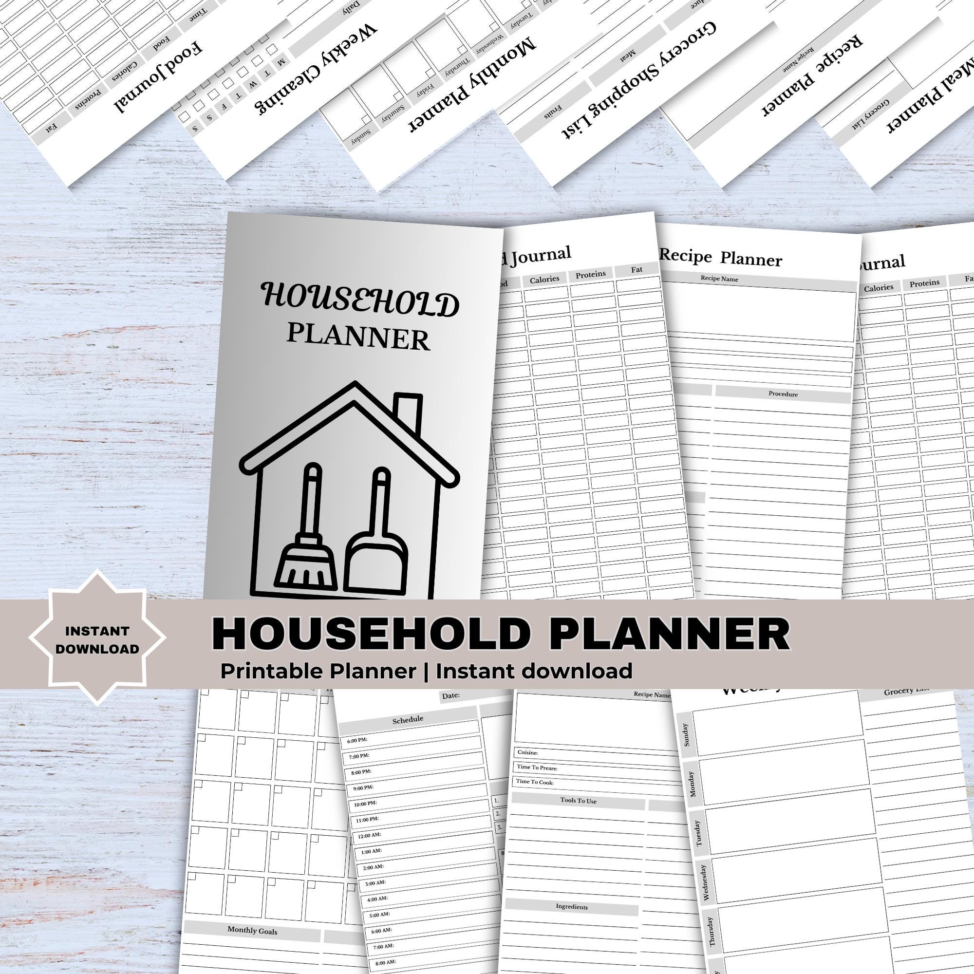 Household Planner | Printable Home Management Binder & Family Organizer ...