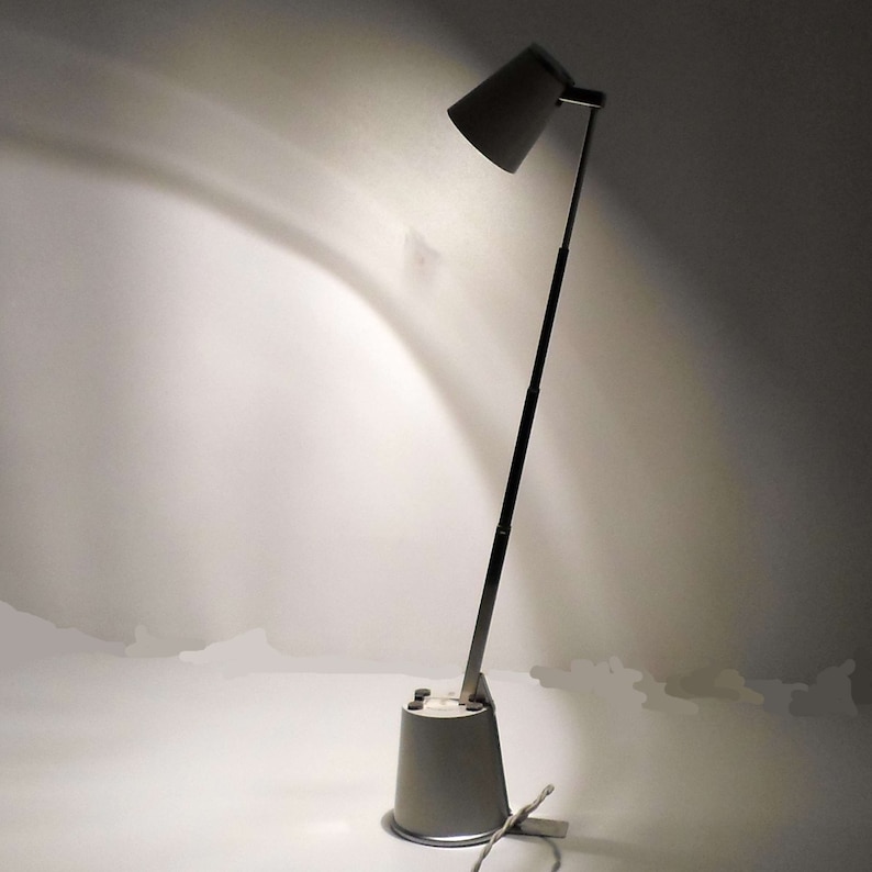 desk lamp from the 70s, travel lamp with 2-tap switch Vintage lampette telescopic table lamp