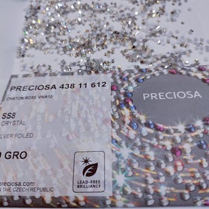 Flatback non  Hotfix rhinestone  Viva 12 Preciosa Crystal  SS6,SS8,SS10,SS12,SS16,SS20,SS30,SS48 in Crystal clear. Made in Czech Republic.