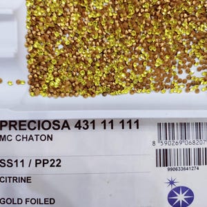 Preciosa Crystal Chaton PP5 bis PP22 in verschiedenen Größen und Farben.