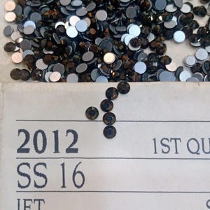 Jet Nut  SS16 Flatback Swarovsk Crystal