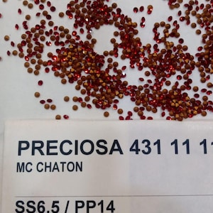 Preciosa Crystal Light Siam SS3 a SS6.5 - Chatones PP7, PP8, PP9, PP14