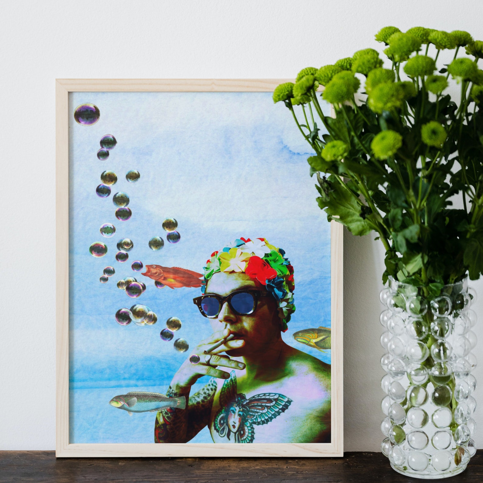 Surreal Art Print Collage Underwater Art Quirky Home Decor Etsy