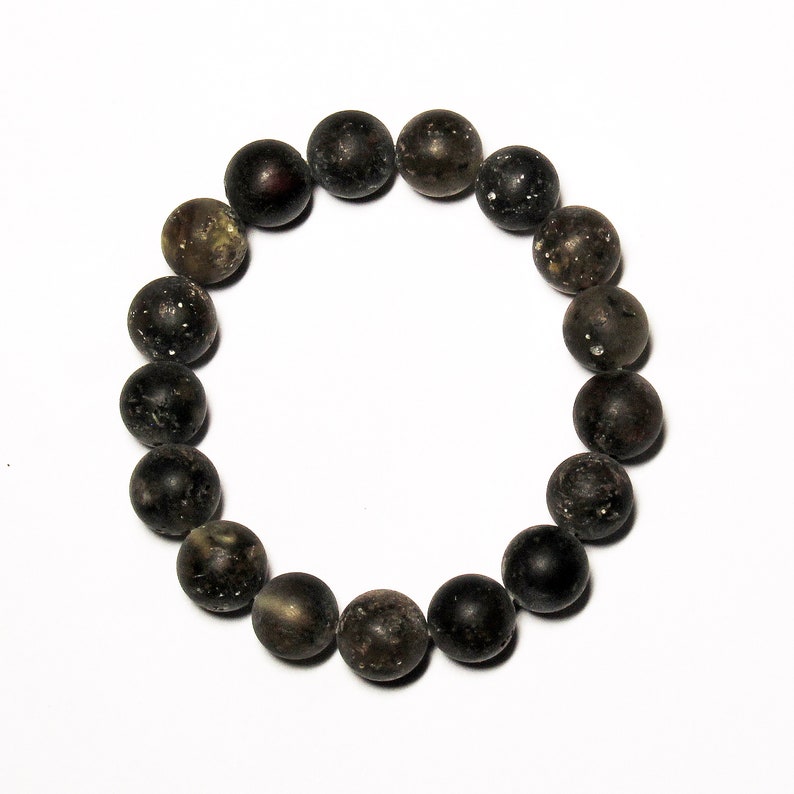 Amber Bracelet Men Amber Bracelet Amber Bracelet Adult Unpolished Amber Black Gray Amber Genuine Amber Round Amber beads 11mm Amber Bracelet