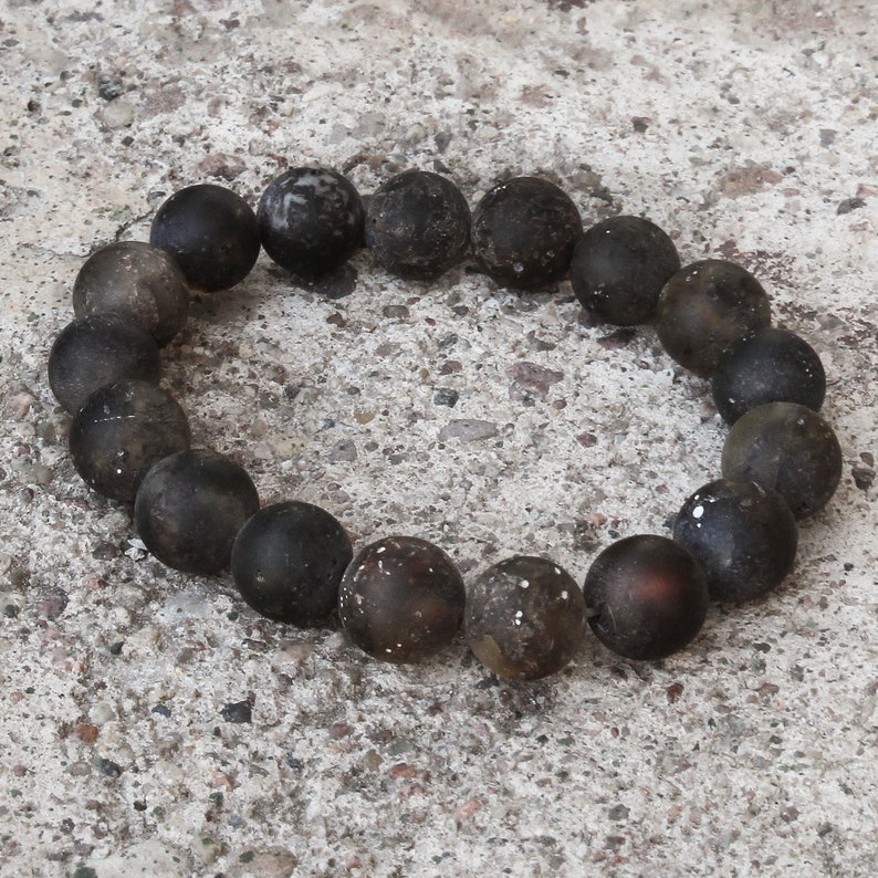 Amber Bracelet Men Amber Bracelet Amber Bracelet Adult Unpolished Amber Black Gray Amber Genuine Amber Round Amber beads 11mm Amber Bracelet
