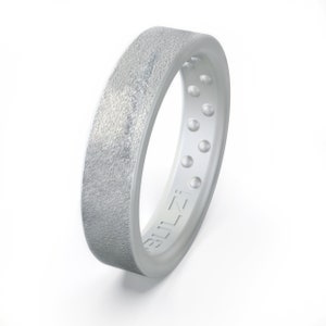 BULZi Thin Design Massaging Comfort Fit Silicone Wedding Ring #1 Most Comfortable Men’s & Women's Band Hammered Finish