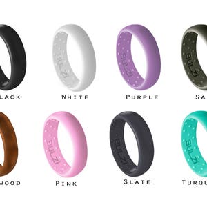 BULZi Comfort Fit Silicone Wedding Band – Massaging Design With Airflow For Men & Women (Black, Size 8) - View #7