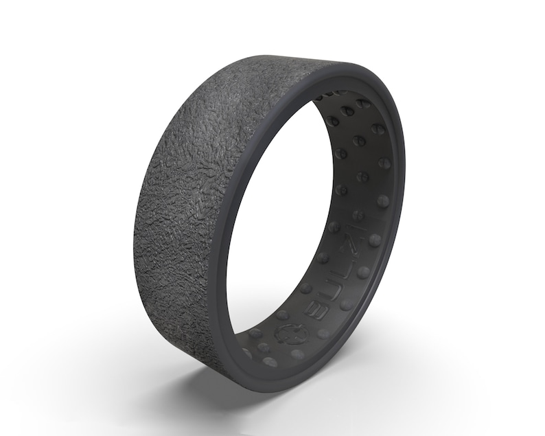 BULZi Hammered Design Massaging Comfort Fit Silicone Wedding Ring #1 Most Comfortable Men\u2019s /& Women/'s Band Flexible Work Safety Rubber Ring