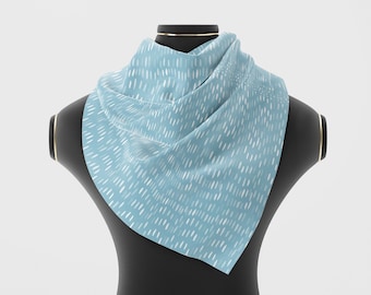 Fashion Scarf, Square Scarf, Light Blue Women's Scarf, Silk Satin Chiffon, Lightweight Fashion Scarves, Limited Edition, Fashion Accessories