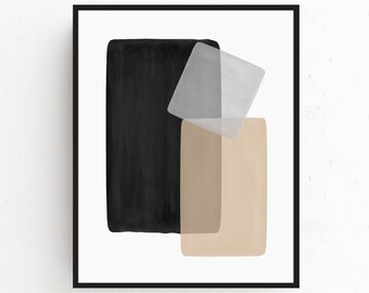 Beige Black Gray Art, Abstract Art, Contemporary Art, Abstract painting, Contemporary Painting, Print, Modern, Home Decor, Canvas Art Print