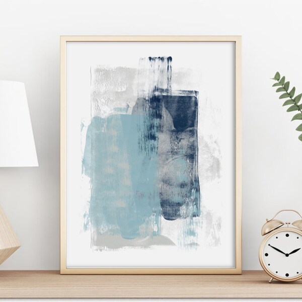 Grey Blue Art Etsy