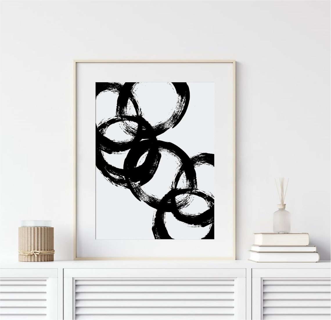 Black & White Art Print Abstract Art Contemporary Painting - Etsy