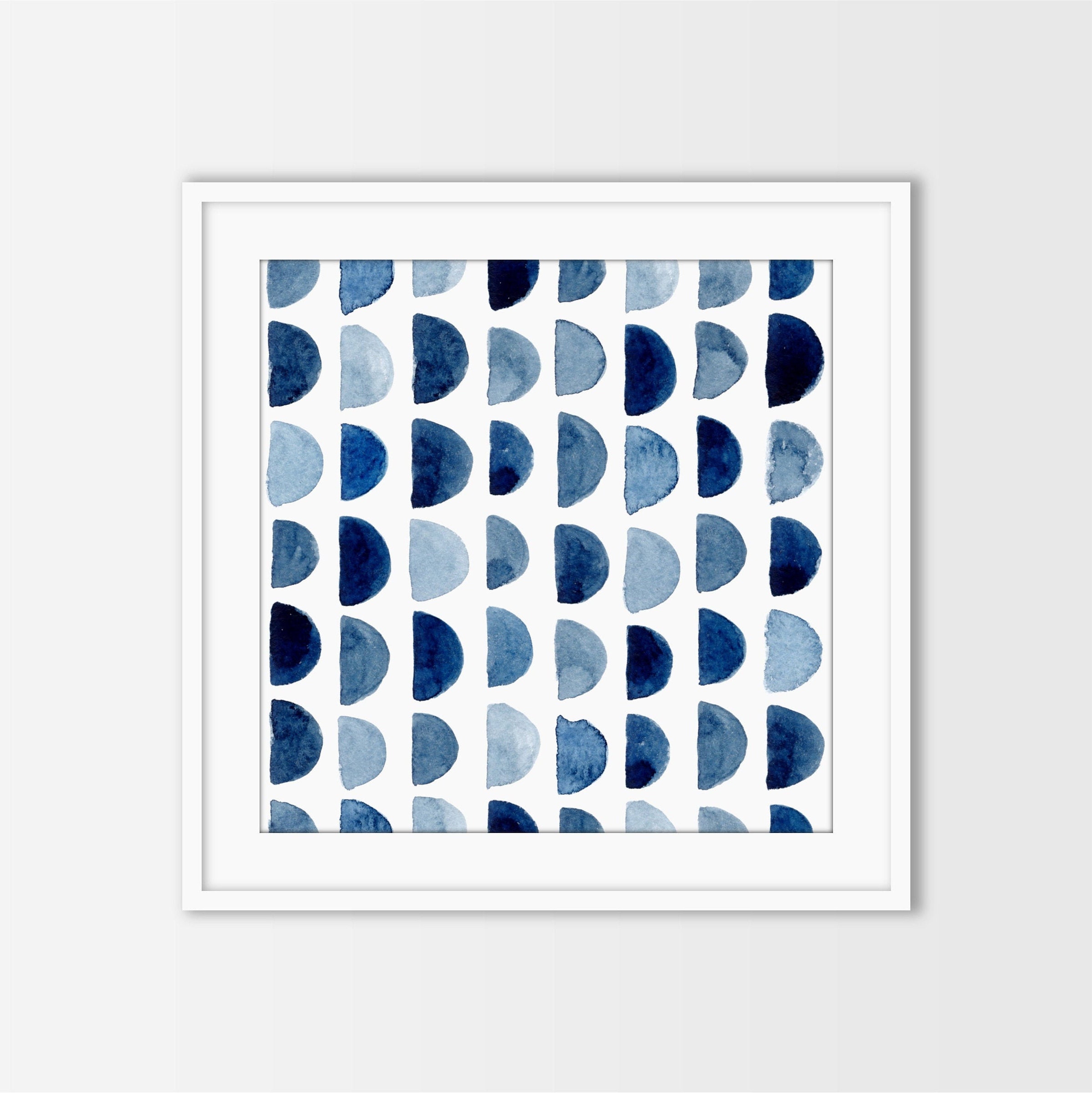 Blue Art Print Set 4 Navy Indigo Large Square Wall Art Etsy.de