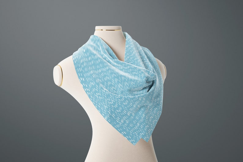 Fashion Scarf, Square Scarf, Light Blue Women's Scarf, Silk Satin Chiffon, Lightweight Fashion Scarves, Limited Edition, Fashion Accessories image 4